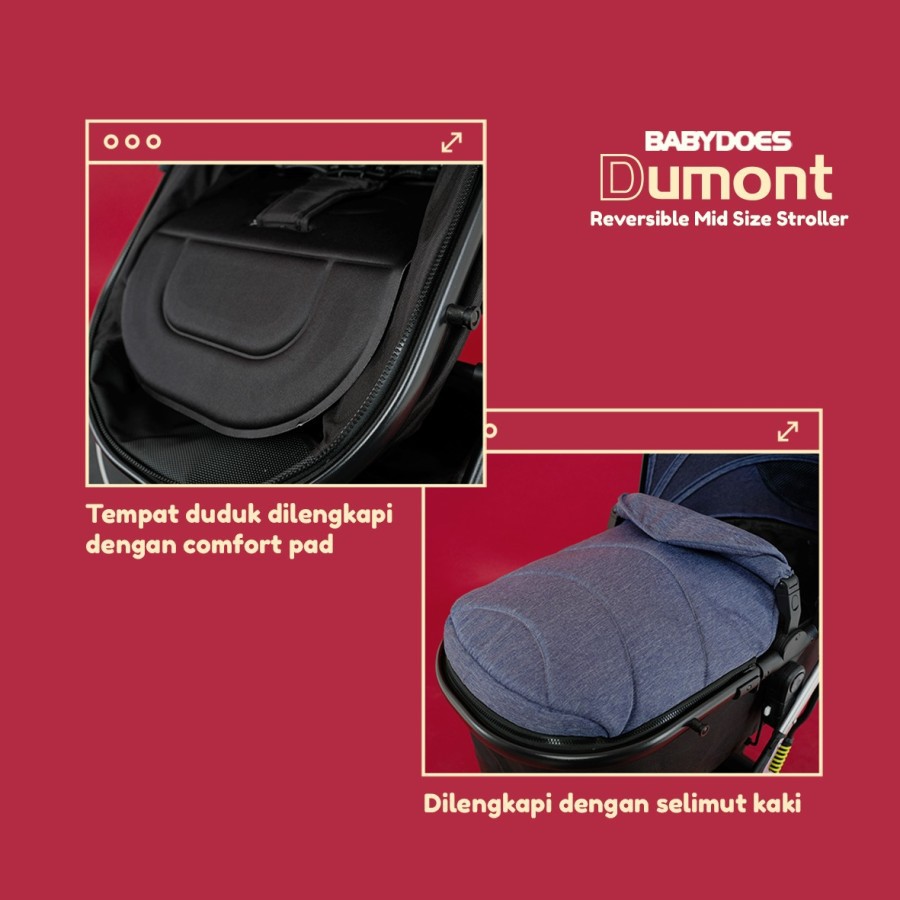 Makassar ! Stroller / Kereta Dorong Babydoes DUMONT Reversible Medium Size