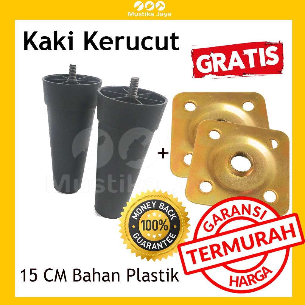 Kaki Sofa Spring Bed Kerucut Plastik Sofa 15 Cm PLUS RING STABIL