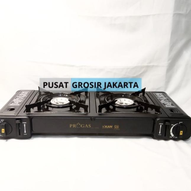 Harga Murah Pusat Jakarta Kompor Gas Portable 2 Tungku Progas Hitam Terbaru Kirim Langsung Shopee Indonesia