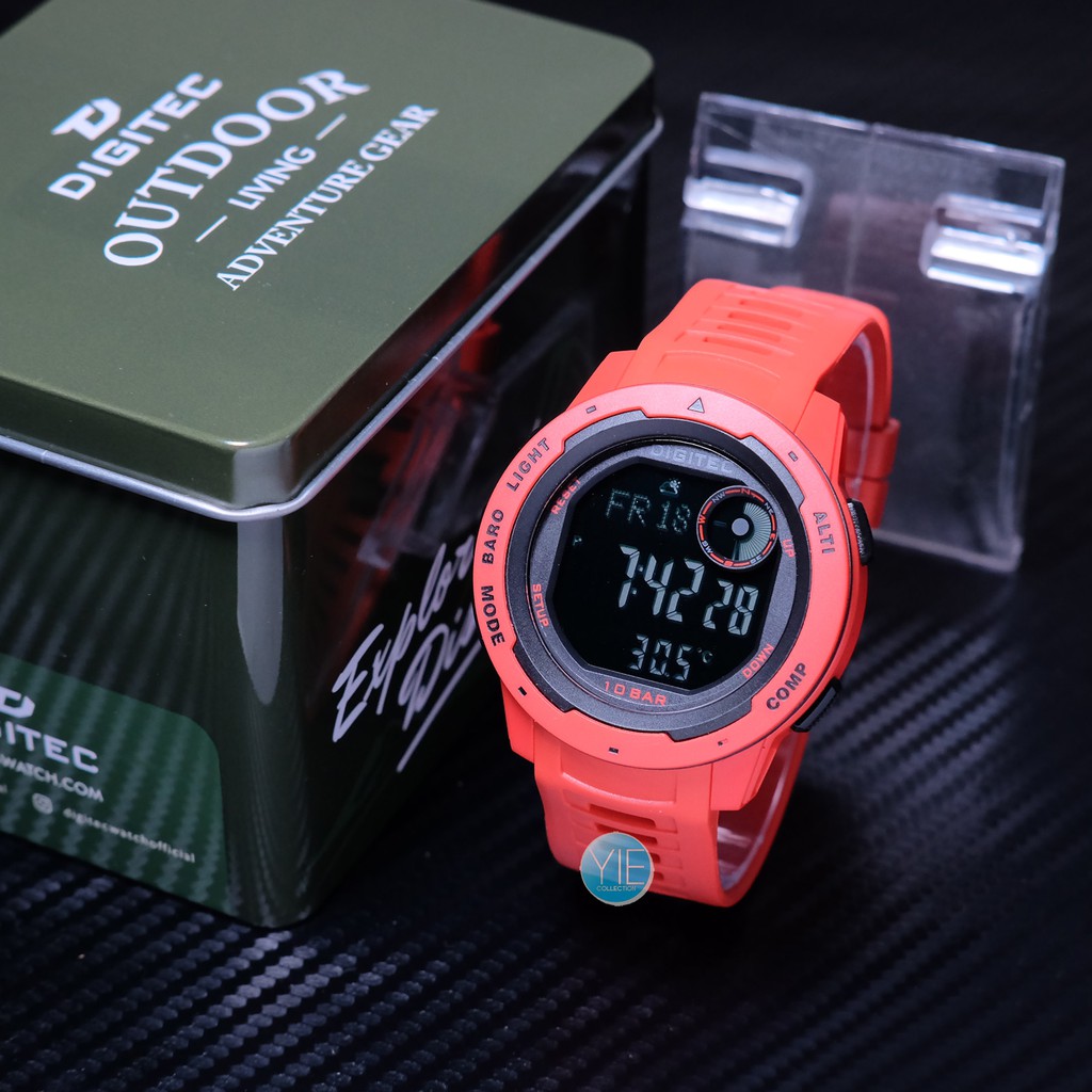 Jam Tangan Digitec Pria Terbaru 2022 Model Sport Army DS 8100 T Warna Merah Dual Time Original Berga