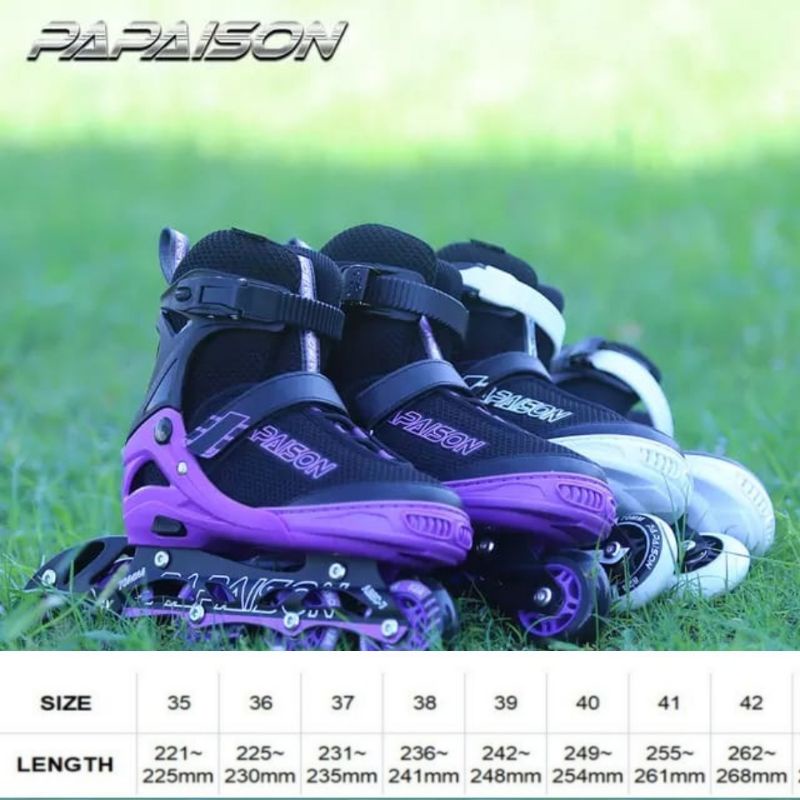 SEPATU RODA Anak &amp; Dewasa, inline skates Ungu &amp; Hitam.