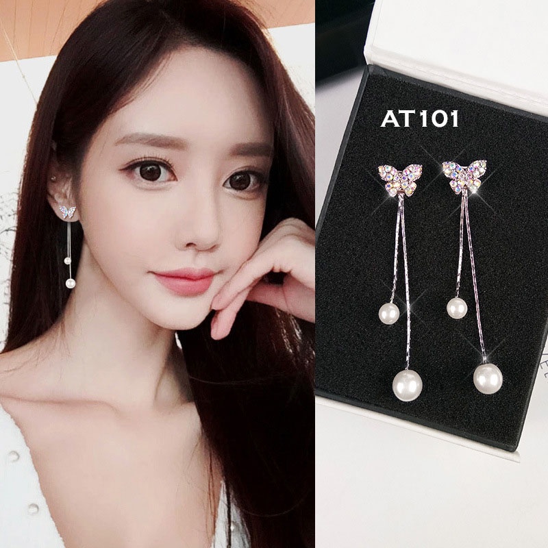 Anting Import Korea Model Panjang Bulat SWAN Diamond