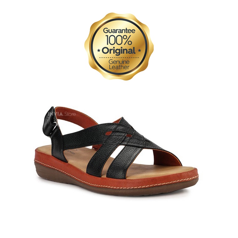 Sepatu Sandal Scholl CS1 Black | Memory Cushion 100% Original | Kulit Asli Genuine Leather