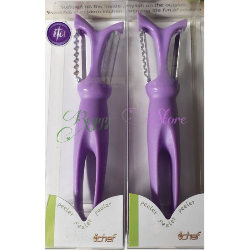 Peeler ichef / alat kupas buah dan sayuran  - ungu -ceramic peeler iChef
