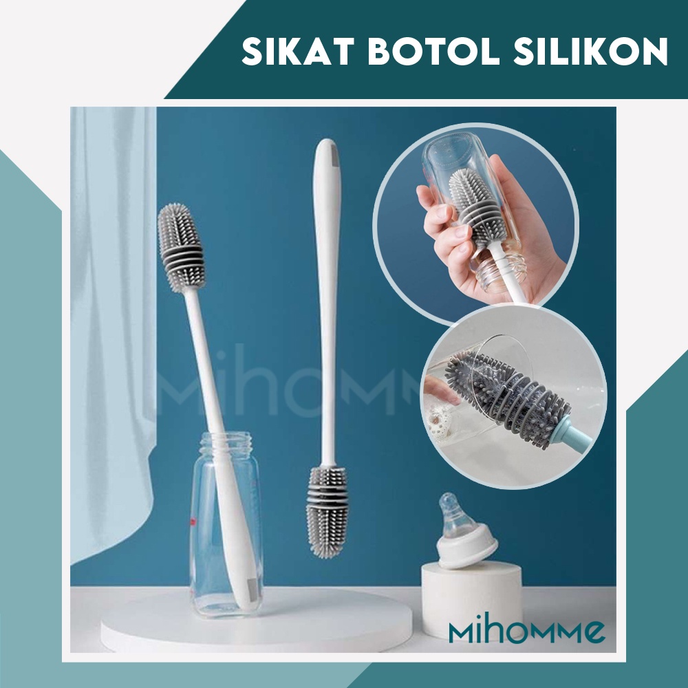 Sikat Pembersih Cuci Botol Bayi Gelas Silikon / Silicone Panjang