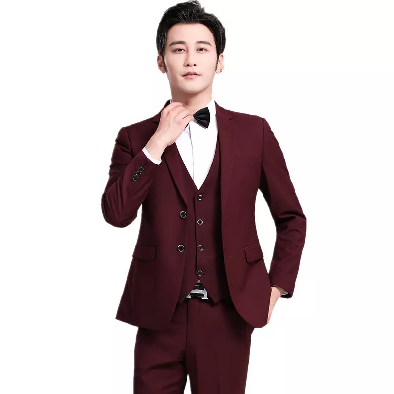 SETELAN BLAZER SLIMFIT PRIA 5IN1 - TUXEDO MAROON CLASSY STYLE PREMIUM SUIT ORIGINAL NIKAYU