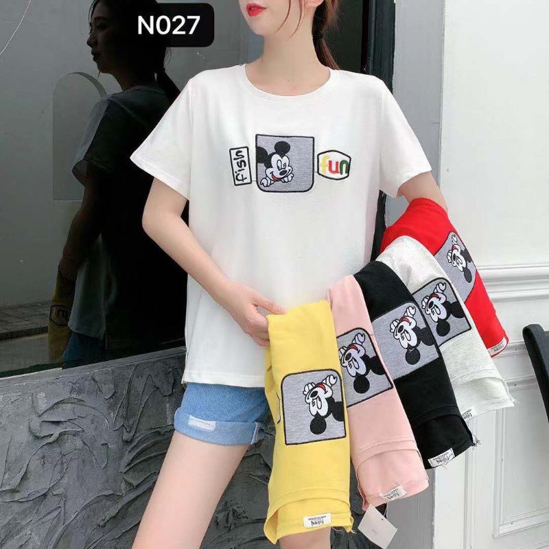 Kaos Import Korea Mickey Simple Blouse Tangan Pendek N027