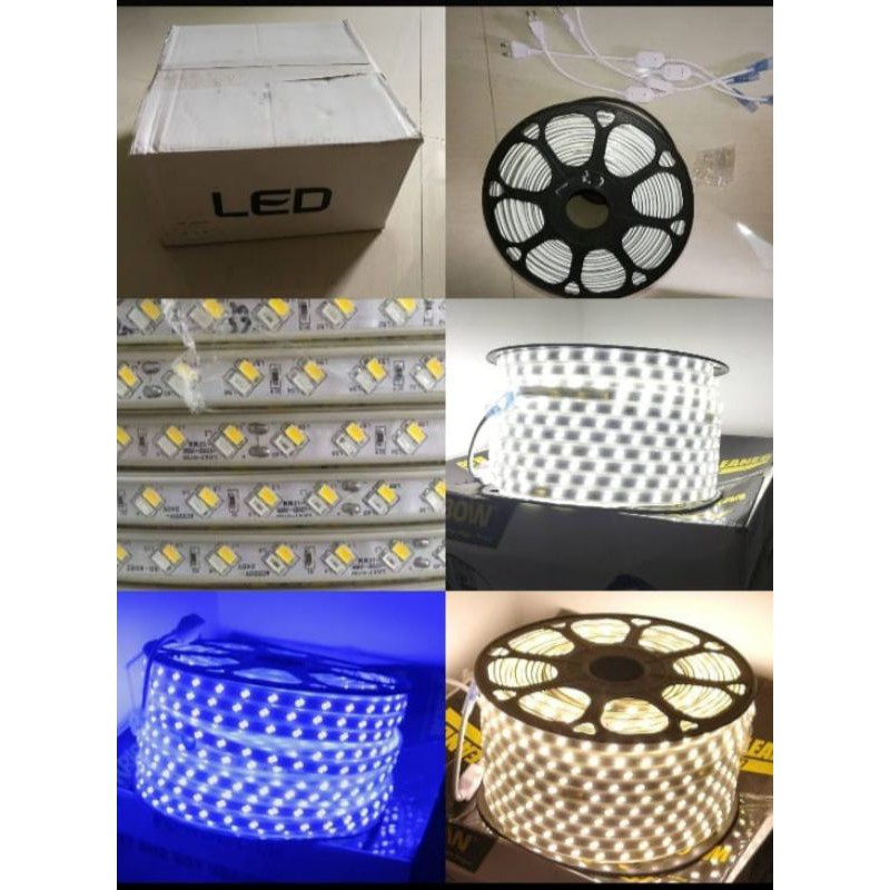 Lampu Led Strip Selang Segi Smd 100 Meter  Warna Biru Merah Hijau Pink Putih Best Seller ATN