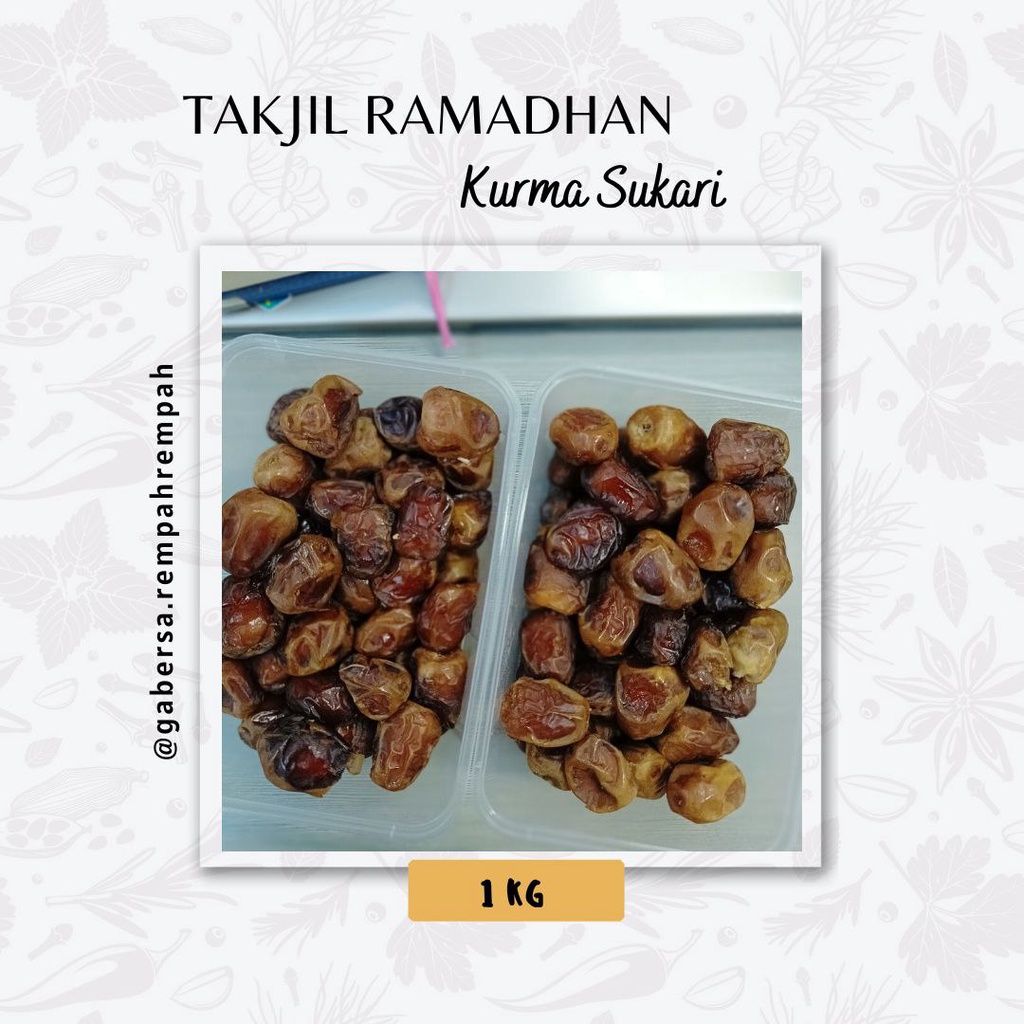 

Kurma Sukari Al-Qaseem Murah isi 1Kg (Gabersa)