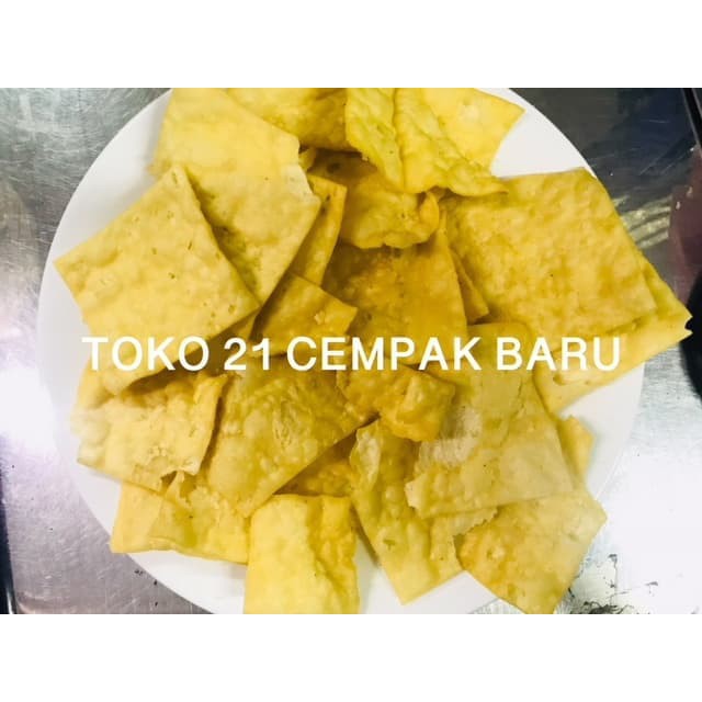 

Pangsit Goreng LEBAR 500 gram | Keripik Pangsit Bawang Curah Ecer 500g