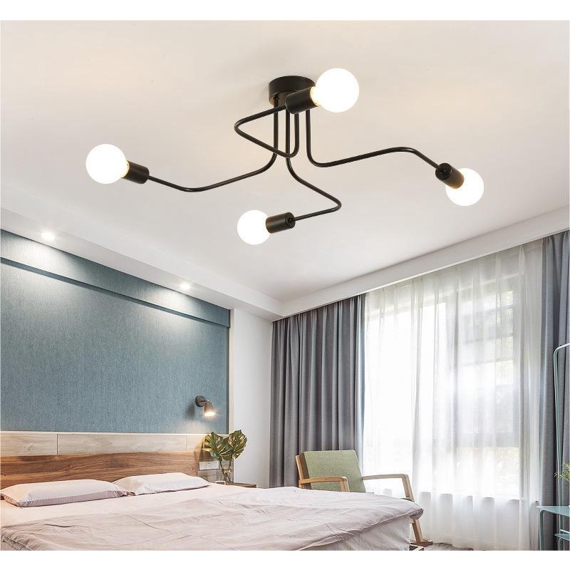 Lampu Plafon Industrial Lampu Gantung Minimalis E27 Retro lampu ceiling Ruang