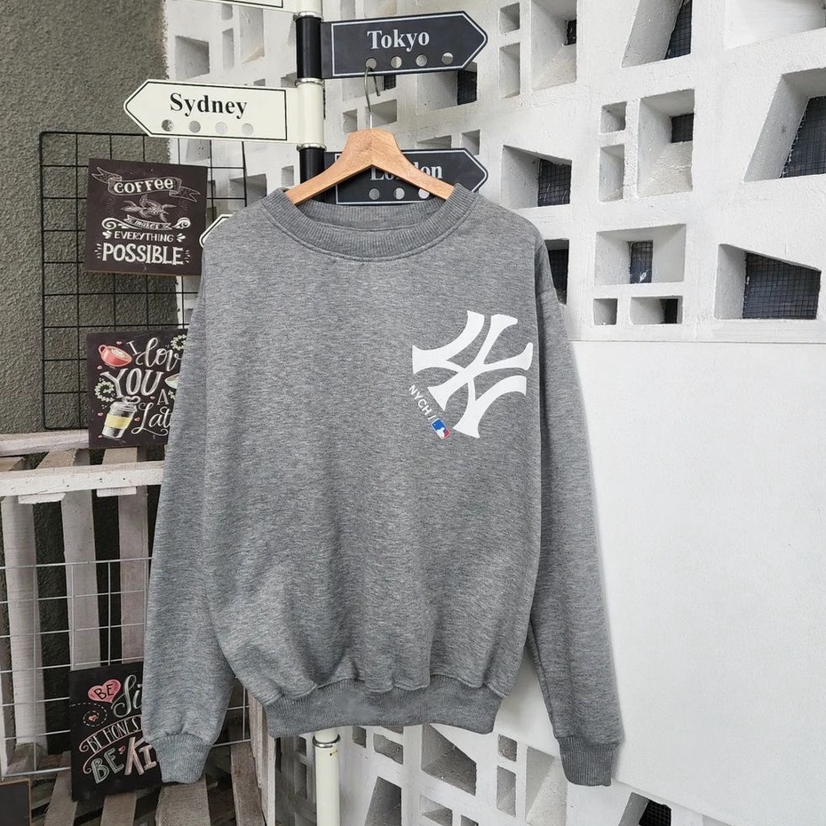 Sweatsthirt korean masa Kekinian motif NYCH Bahan Fleece