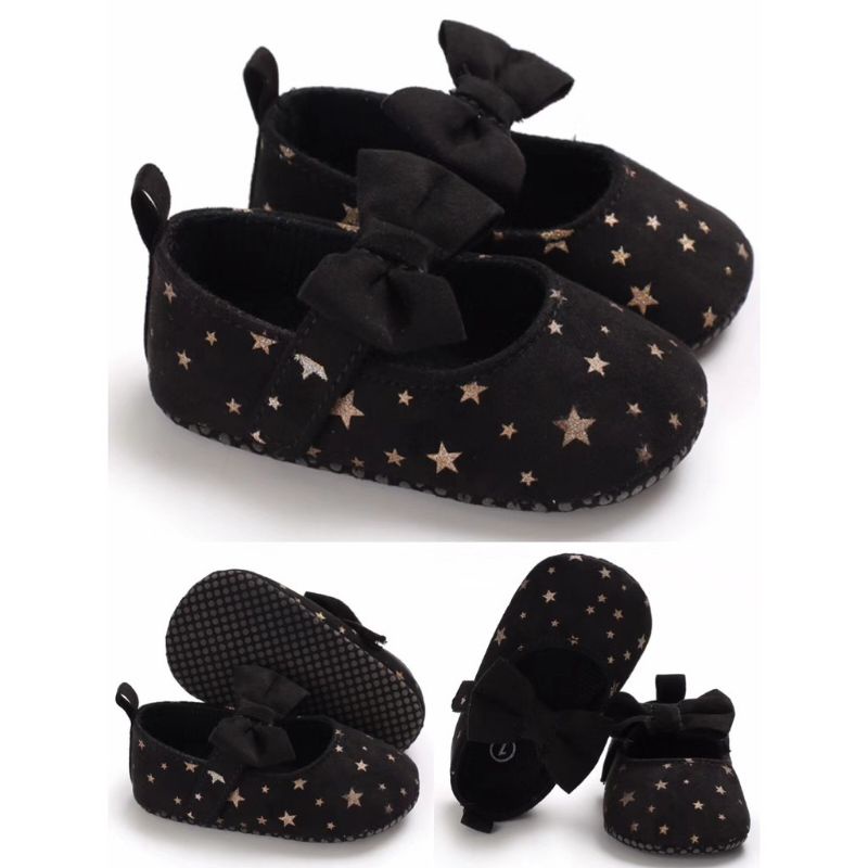 Sepatu flat shoes glitter lucu pesta kondangan jalan ke mall fashion anak bayi cewek perempuan -sta