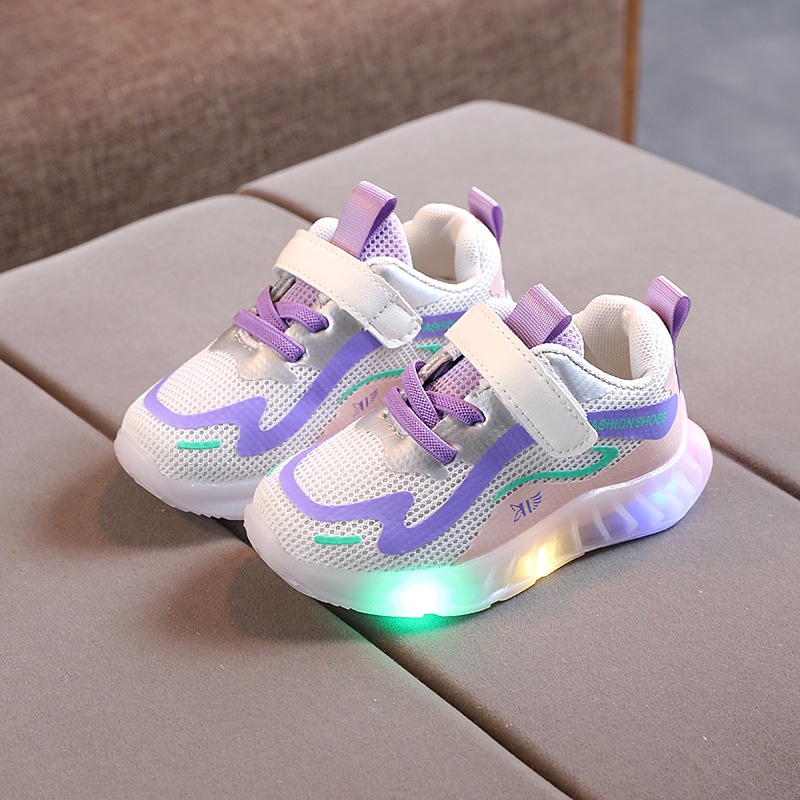 CHUBBI 9 Sepatu Sneaker Anak Laki Perempuan Lampu LED Import