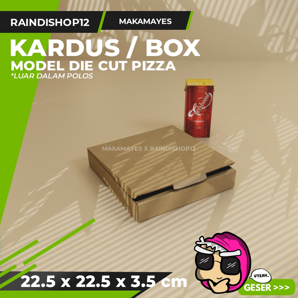 

(MIN 10 PCS) BOX 22.5 X 22.5 X 3.5 CM KARDUS DIE CUT PIZZA KEMASAN PACKAGING KADO