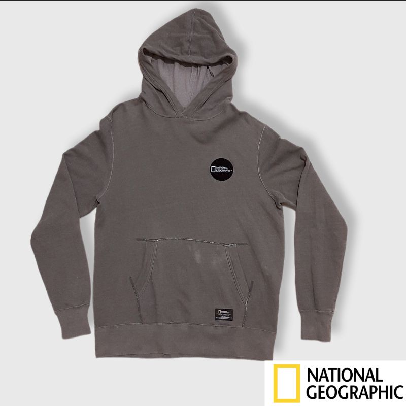 Hoodie National Geographic Natgeo Hijau Lumut Patch Bordir Second