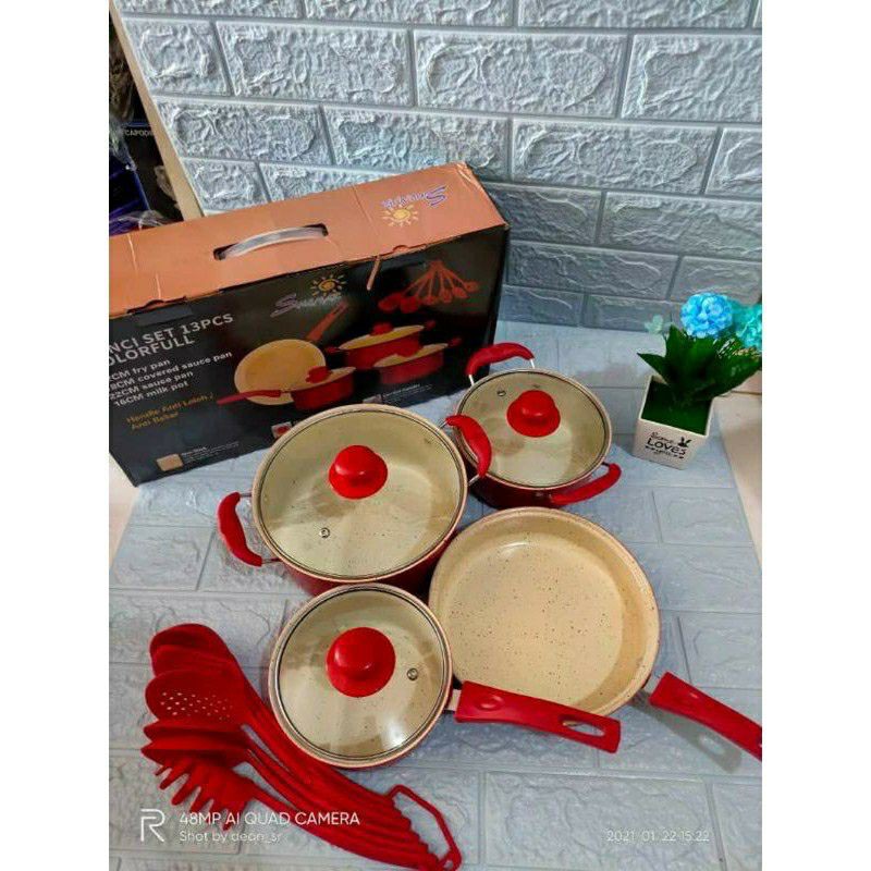 COOKWARE SET 13PCS / PANCI SET 13 PCS / PERALATAN PERLENGKAPAN MASAK 13 SET