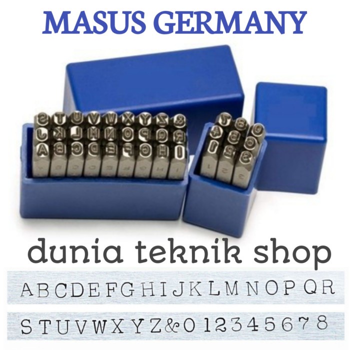 

Angka & Huruf Ketok 2 Mm 1 Set MASUS GERMANY Stamp Punch Set 2mm