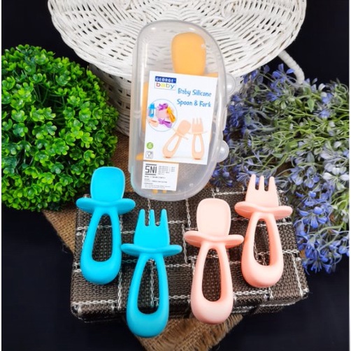 George Baby Silicone Spoon And Fork 3 Warna