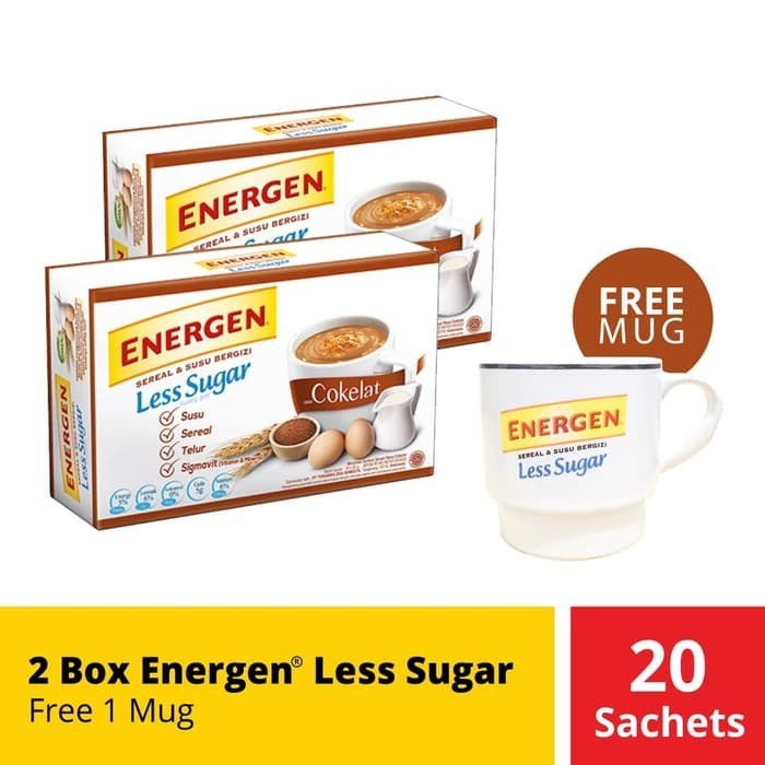 

Termurah 2 Box Energen Less Sugar Free 1 Mug Spesial