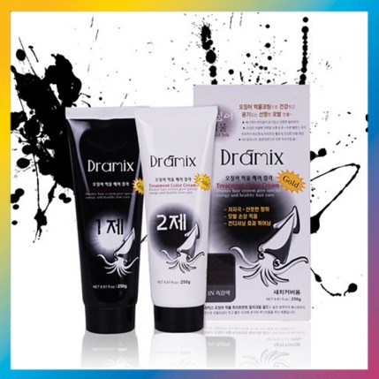 Squid Ink Gold  Dramix cat  pewarna rambut  tinta cumi Korea 