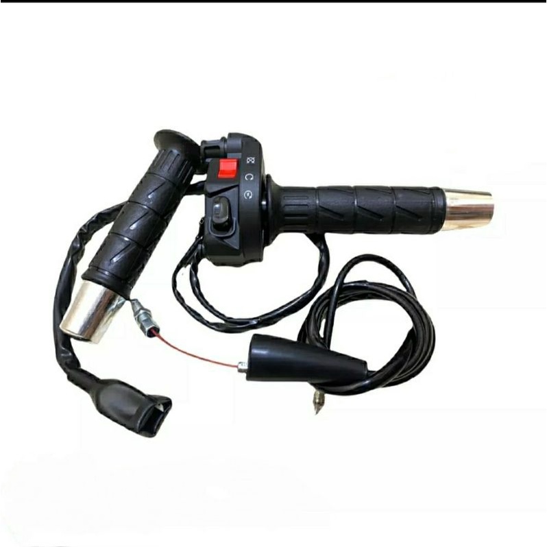 Gas spontan domino KSR + grip handfat kaze+ jalu stang pcx croum 1set motor rx king vixion satria fu