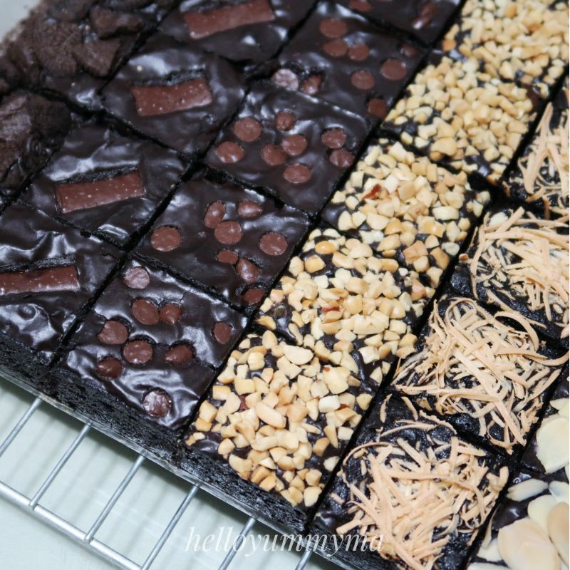 

Brownies skat coklat. brownis bakar panggang sekat