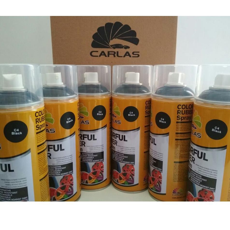 Carlas Rubber Paint Black C4 / Carlas Hitam Terkini