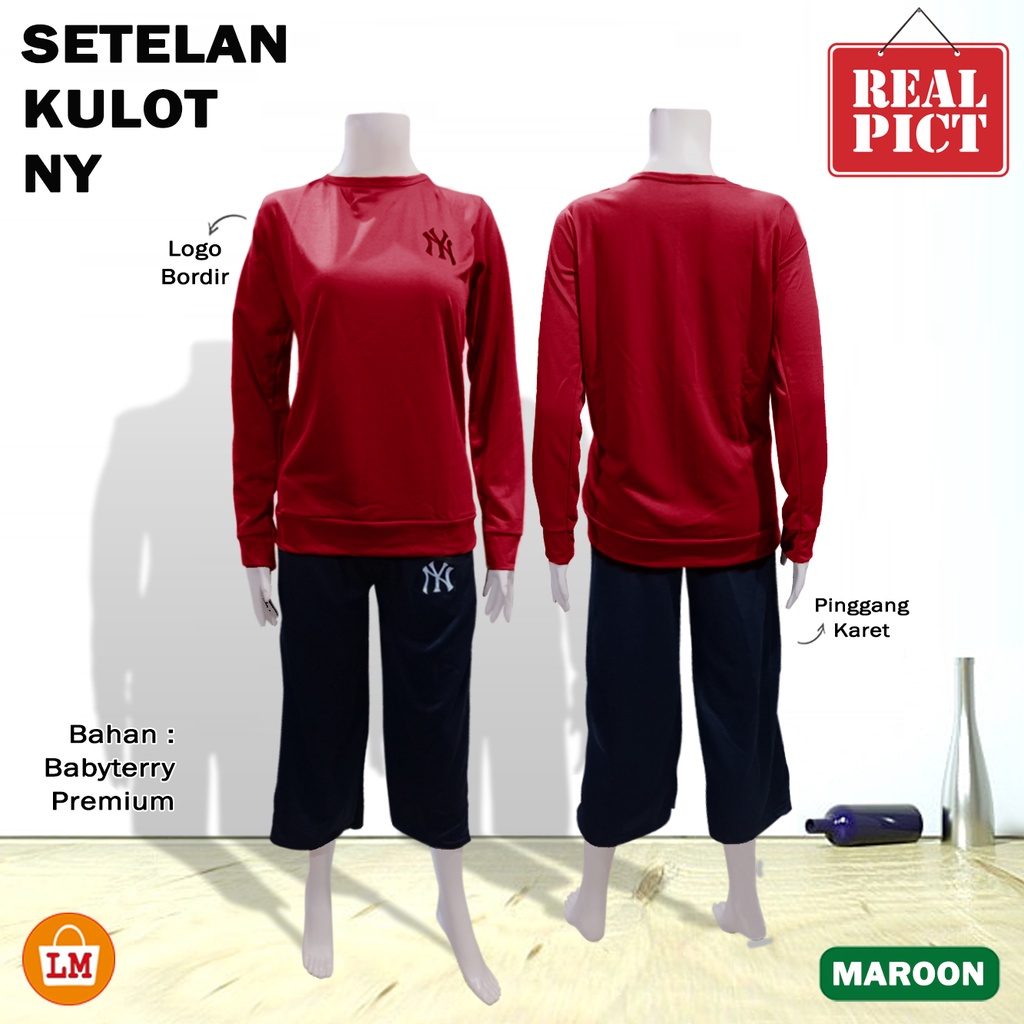 TERMURAH TERLARIS Baju Setelan Wanita KULOT NY Pakaian Wanita Trendi Kekinian TERBARU LM 28453