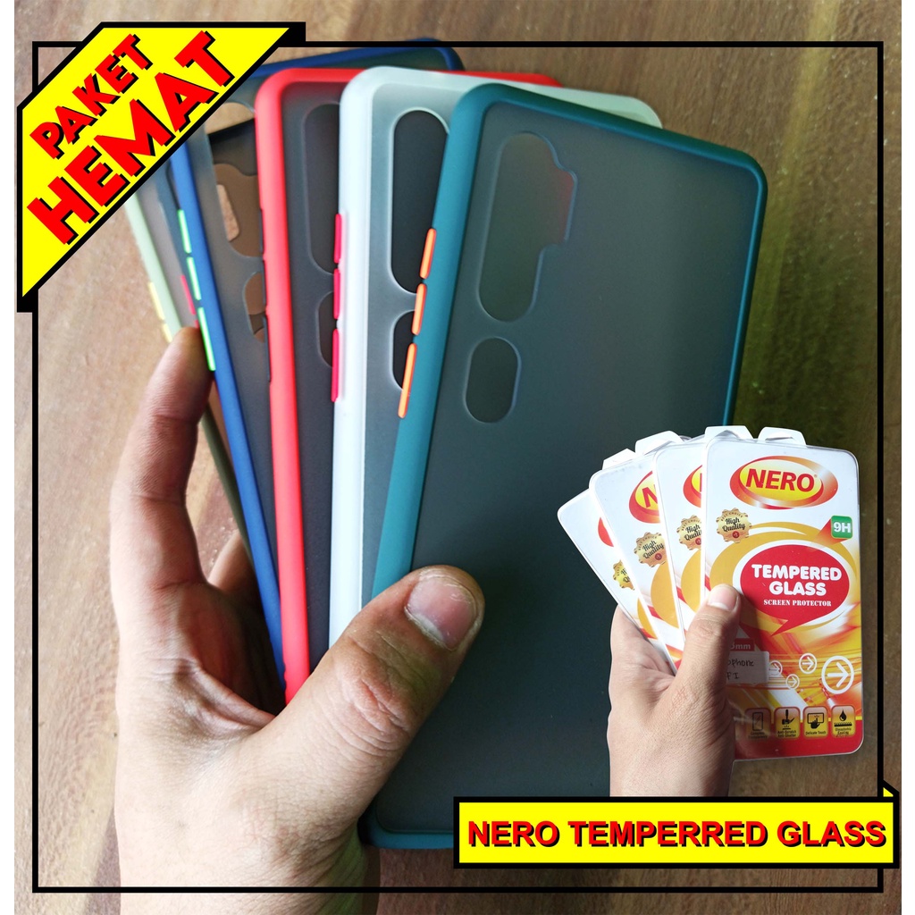 (PAKET HEMAT) Case Fuze Dove + Temperred Glass Xiaomi Mi Note 10/10 Pro / Poco X3 NFC Hardcase / Matte Colour / Case Candy