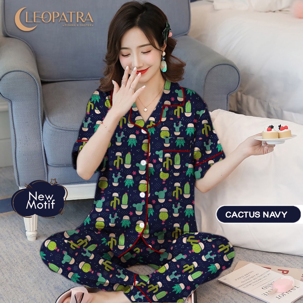 Cleopatra Piyama Remaja Dewasa Wanita Size XXL (Jumbo) Aneka Motif Baju Tidur Lengan Pendek Celana Panjang Murah