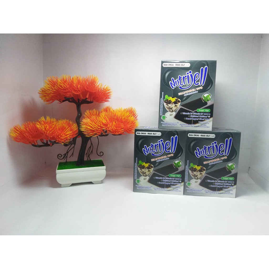 Nutrijell Cincau 15gr Agar-Agar 1 Box Isi 12 Pcs Nutrijel Rasa Cincau Grass Jelly Powder Ekonomis