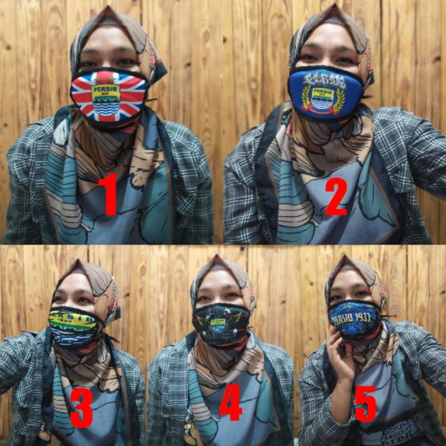 Masker mulut Persib murah pria wanita