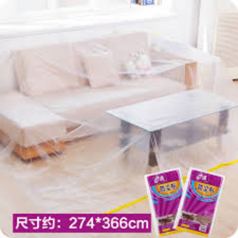 Plastik Bening Besar + ISOLASI | Plastik Koran Bahan Film Transparan | Masking Plastik Maska Berry Bery Tape | Cover Penutup Pelindung Debu Dari Cat Renovasi Rumah