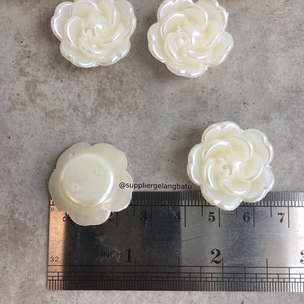 Aplikasi Bunga Resin 2,5cm JAPAN premium kelopak putik daisy rose ECER