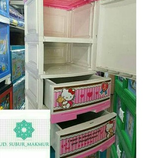 Lemari Plastik Lemari Pakaian Laci Serbaguna Hello kitty Lemari Plastik Lemari Pakaian Laci Serbaguna Hello kitty