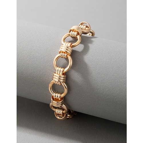 LRC Gelang Tangan Fashion Golden Thick Chain Ring Bracelet V81354