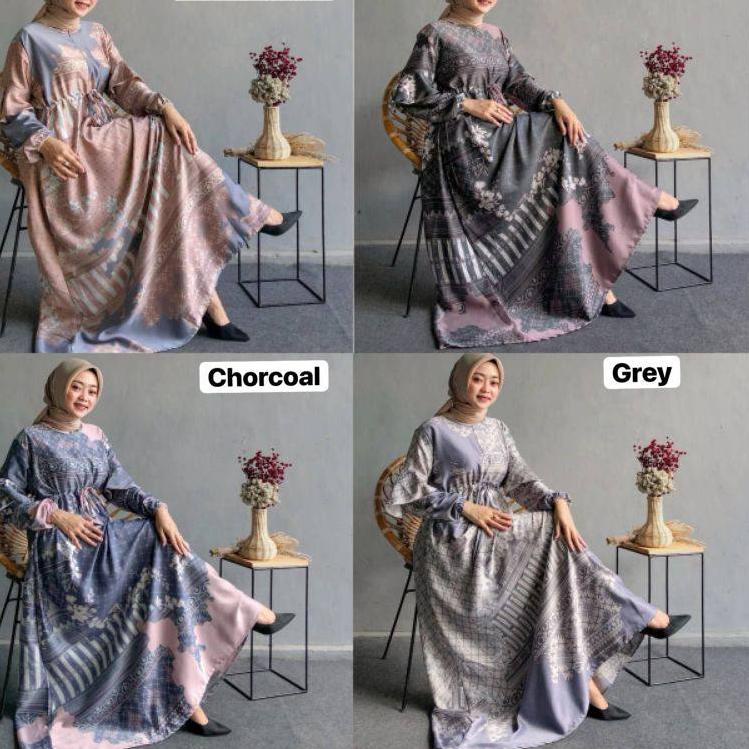 Modern.. Maxmara Dior Silk Dress Lux Gamis Wanita Pesta Fashion Muslim  Motif Kain Jumbo Suplier