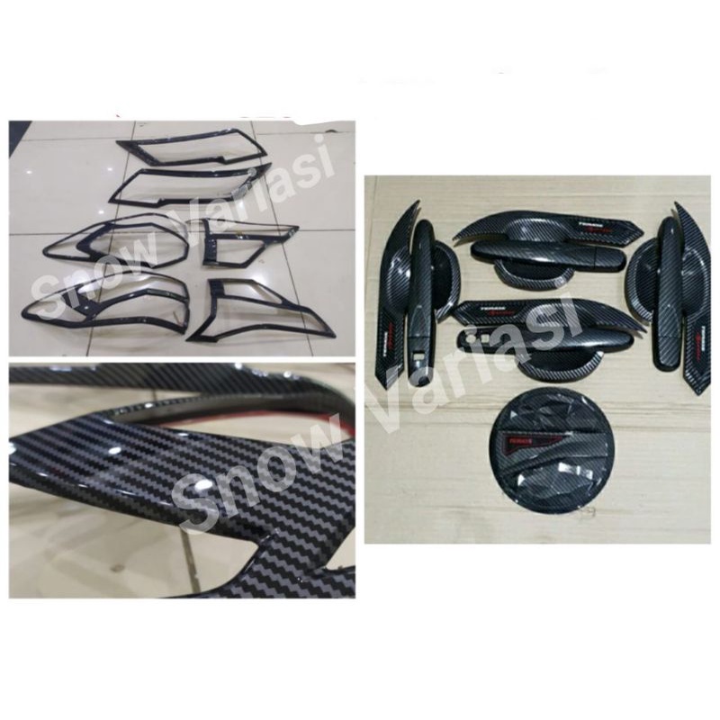 Paket Garnish Lampu Depan Belakang Outer Handle Tank Cover All New Rush Terios 2018 2020 2022 2023 Up GR SPORT Carbon