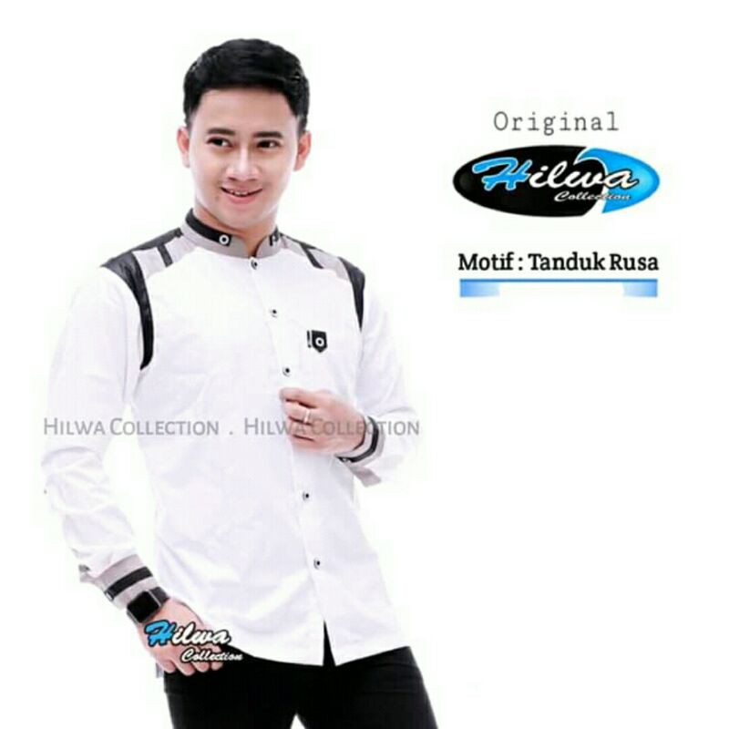 Baju Koko Hadroh Seragam Az Zahir Motif Tanduk Rusa