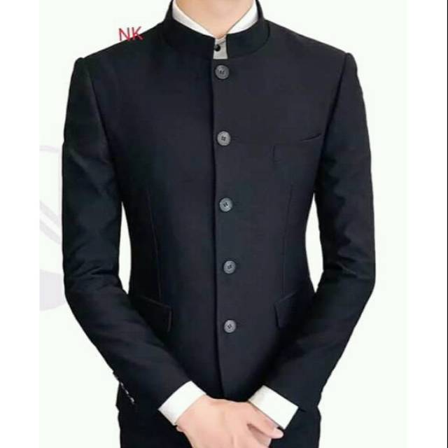 Jas Mandarin Hitam, Putih, Maroon, Navy