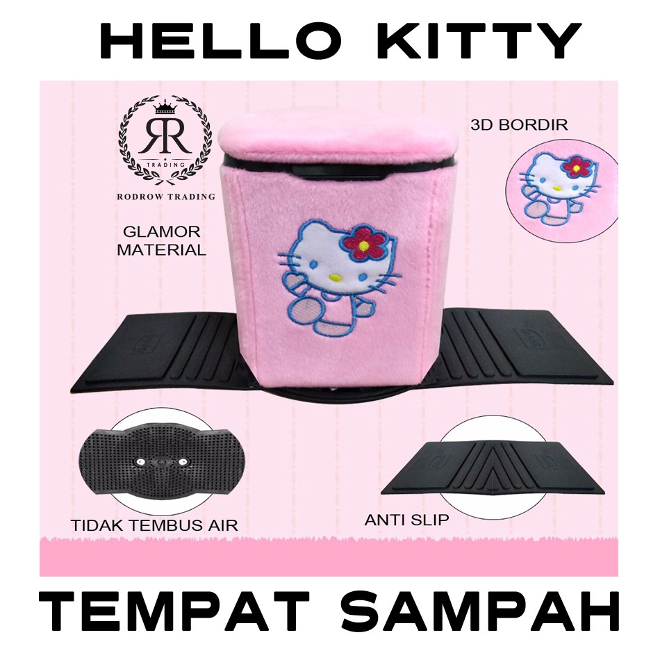 Tempat Sampah Mobil / Tempat Sampah Mobil Motif Hello Kitty / Tong Sampah Mobil Hello Kitty