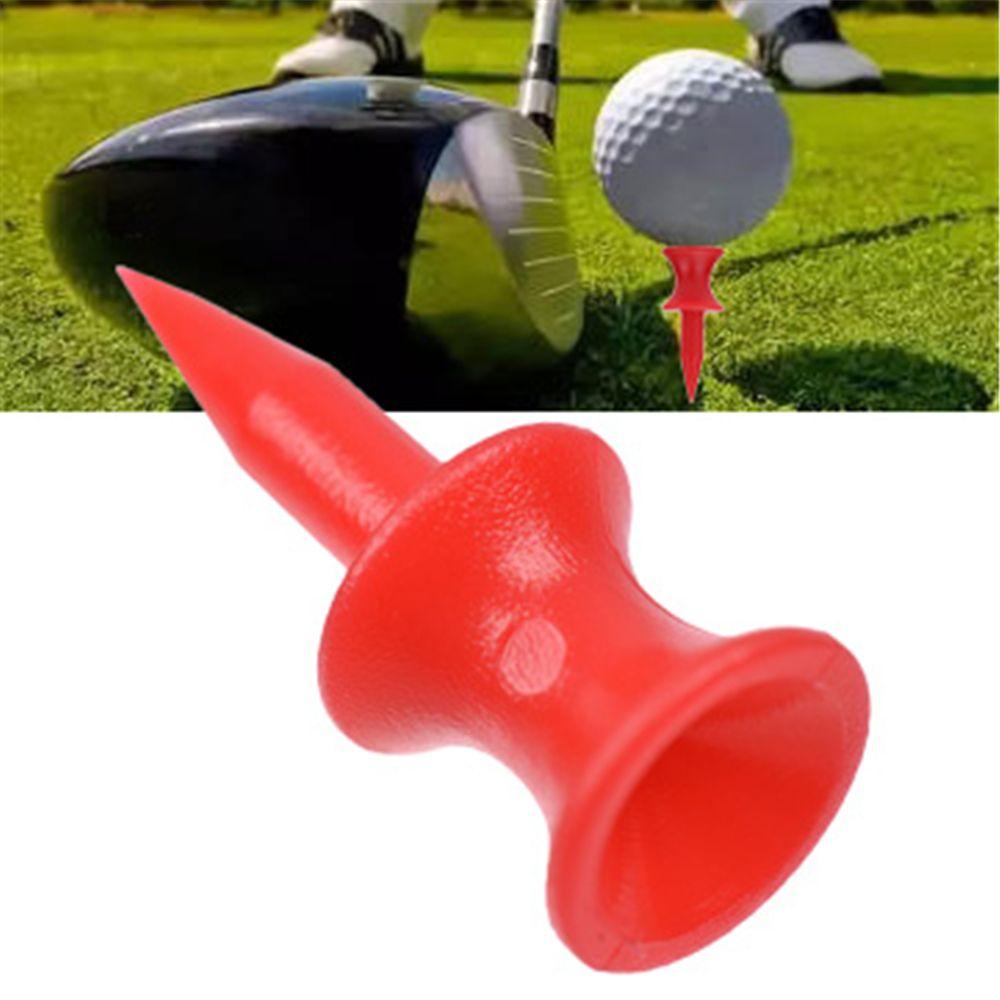 Nickolas1 Golf Tees Warna Merah 50Psc Double-deck Training Olahraga Luar Ruangan 30mm Holder