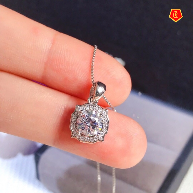 [Ready Stock]Rhinestone Carat Pendant Female Full Diamond Necklace