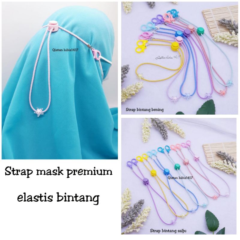 Strap mask premium elastis bintang salju dan bening beli 10 free 2