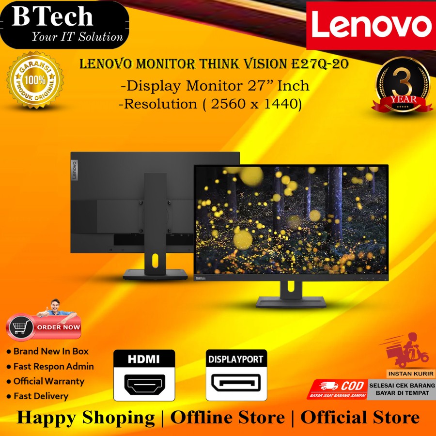 LENOVO Monitor Think Vision E27q-20 27'' Inch