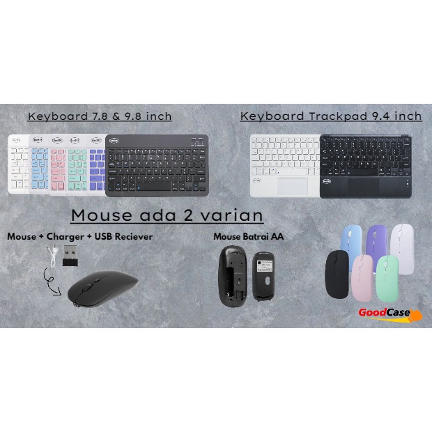 GoodCase - Set Mouse Dan Keyboard Wireless For iOS, Windows, &amp; Android