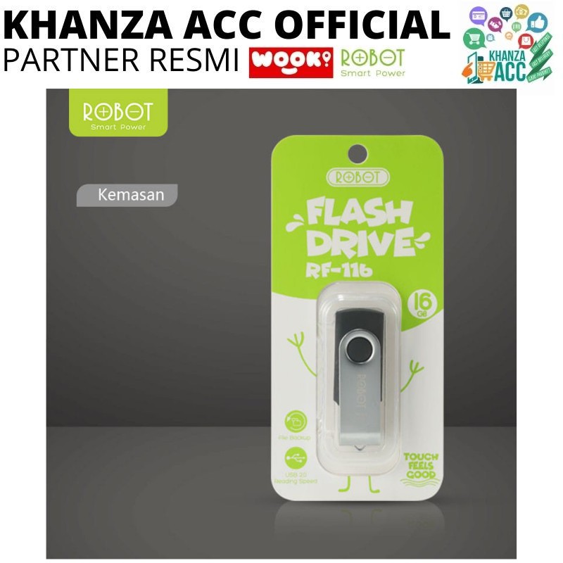 KHANZAACC Flashdisk ROBOT 16GB RF116 Rotatable U-disks USB 2.0