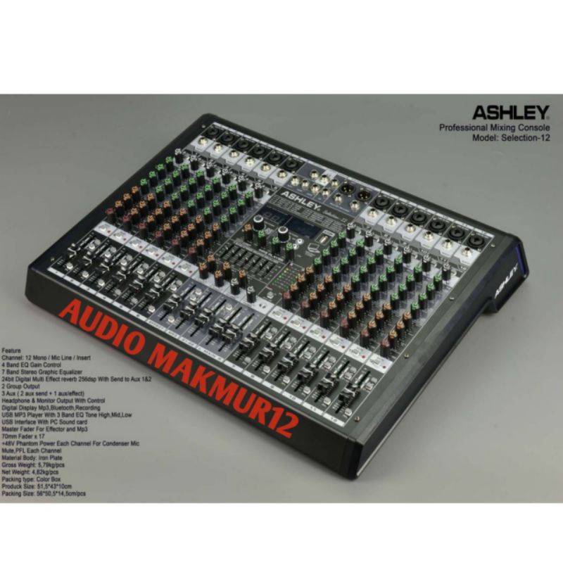 Mixer ashley selection 12 12channel ashley original ashley mixer selection 12