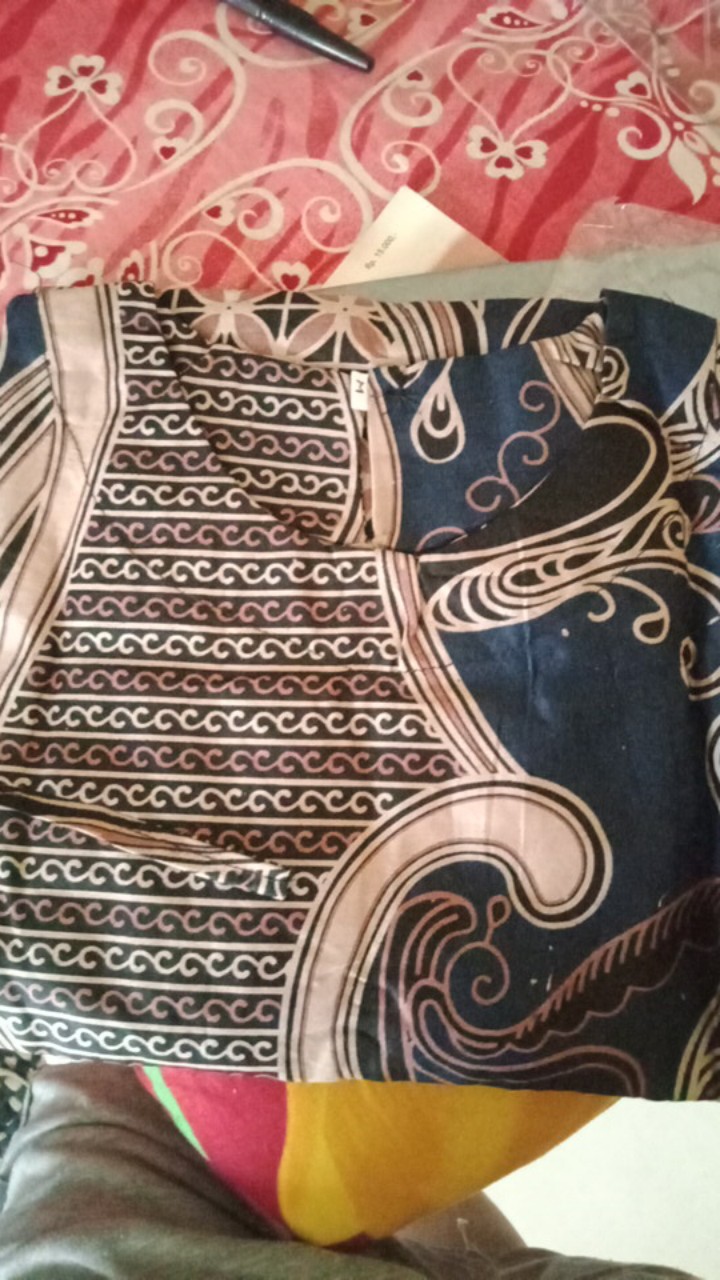 Batik Couple Keluarga Modern Sania Ruffle Ori Ndoro Jowi Dnt Motif Banyu Mili Navy Termurah Shopee